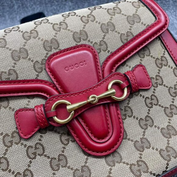 100% Authentic Gucci Lady Web Leather Shoulder Bag - Picture 10 of 15